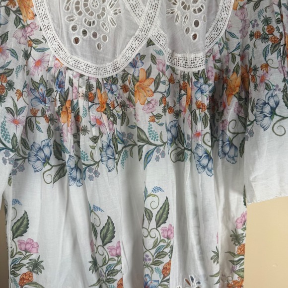 NIP Farm Rio Sweet Bloom Bouquet Short-Sleeve Mini Dress Size S Boho Cottagecore - Picture 6 of 12